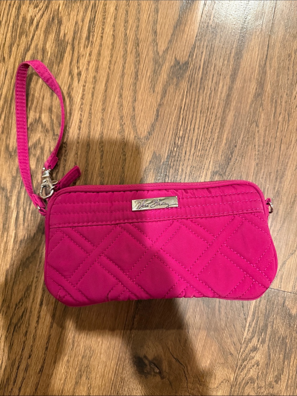 Vera Bradley Hot Pink Quilted Wristlet with Strap